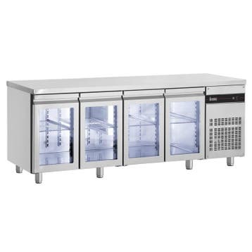 Koelwerkbank | 475L | 4 Glasdeuren | 0°C/+10°C  |, Verzenden