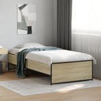vidaXL Bedframe bewerkt hout en metaal sonoma eikenkleurig, Verzenden