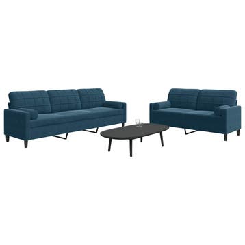 vidaXL 2-delige Loungeset met kussens en bolsters fluweel, Verzenden, Nieuw
