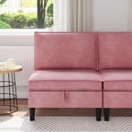 vidaXL Sofa met opslag Roze Fluweel, Verzenden