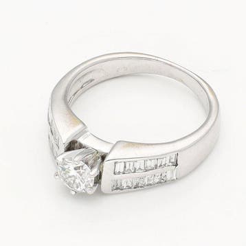 Ring - 18 karaat Witgoud Diamant (Natuurlijk)