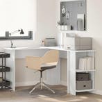 vidaXL Hoekbureau met plank Wit 140 x 113,5 x 75 cm Bewerkt, Verzenden, Nieuw