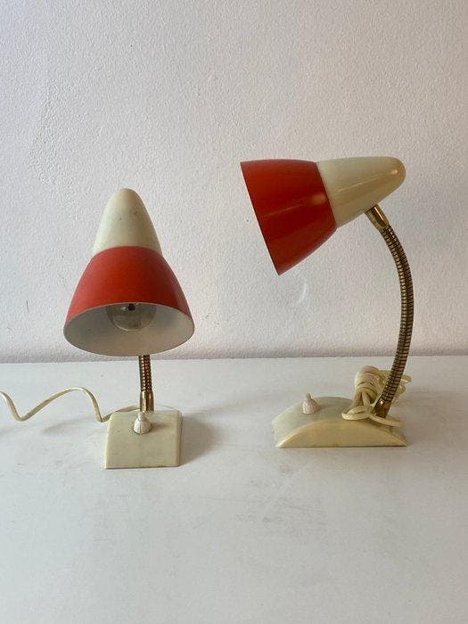 Lampadaire (2) - Plastique, Métal - col de cygne, Antiquités & Art, Antiquités | Éclairage