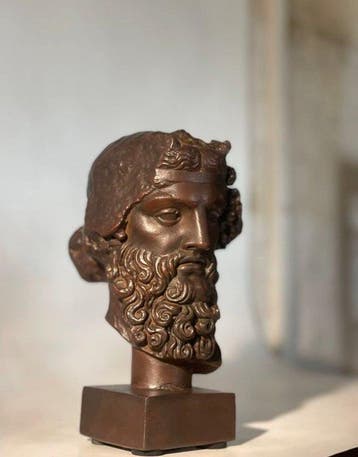 sculptuur, Classical Bacchus (Dionysus) Bust - 20 cm - Koud, Antiek en Kunst