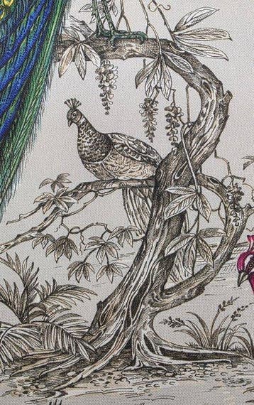 Stof met pauwen toile de Jouy - Artmaison klassiek ontwerp -