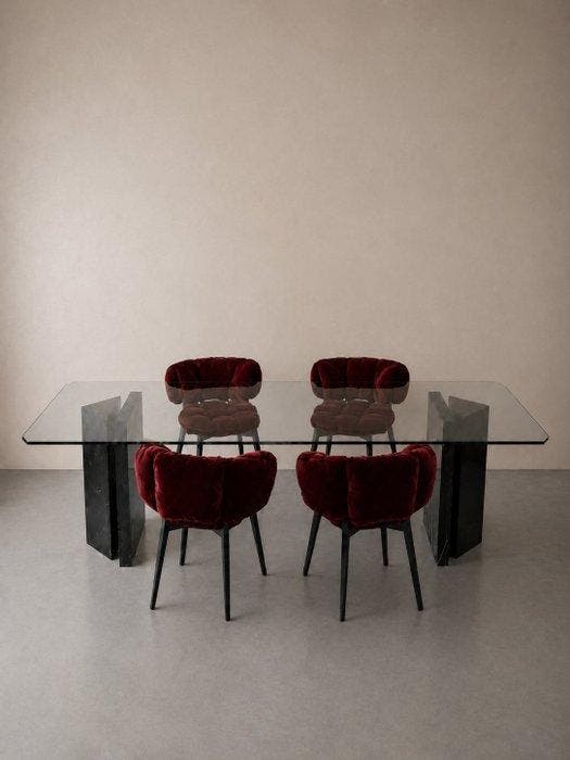 Tafel - Marmer, Glas - Woonkamertafel van Nero, Huis en Inrichting, Overige Huis en Inrichting