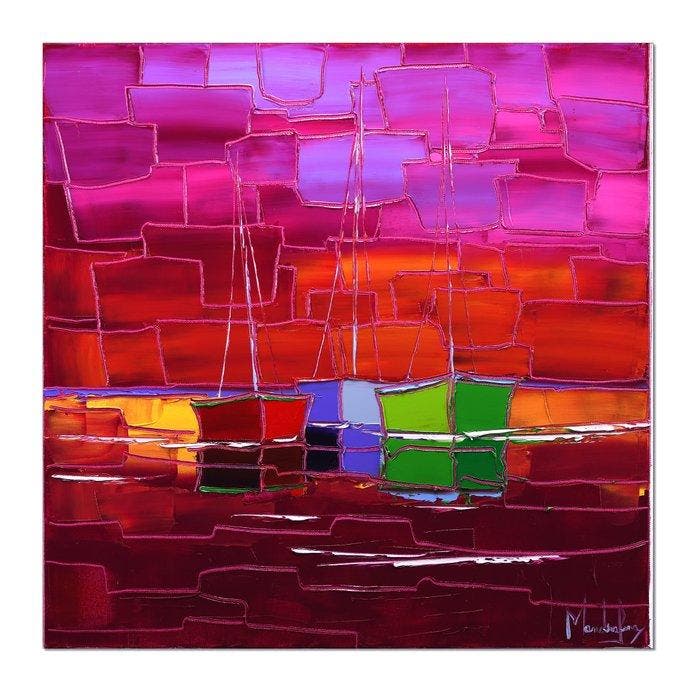 Caroline Mandrafina - Pfleger  Reflet dun soir, Antiek en Kunst, Kunst | Designobjecten