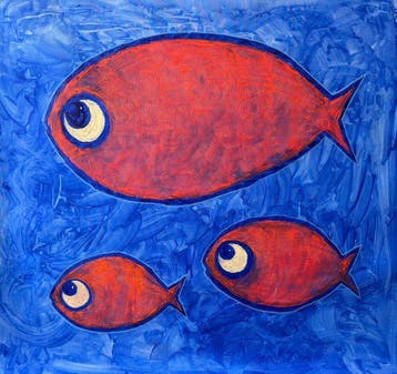 Denis Kuvayev (1971) - Goldfish with kids - XL