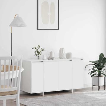 vidaXL Dressoir Wit 135 x 41 x 75 cm Bewerkt hout, Huis en Inrichting, Kasten | Dressoirs, Verzenden, Nieuw