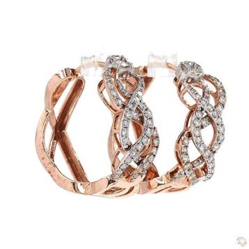 Oorbellen - 14 karaat Roségoud - 1.18ct. tw. Diamant, Nieuw