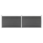 vidaXL Schuttingpanelenset 353x105 cm HKC zwart, Verzenden