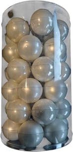 Kerstballen glas Wit Parel Wit 4 cm doos stuks, Nieuw