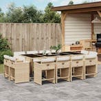 vidaXL 13-delige Tuinset met kussens poly rattan beige, Verzenden, Nieuw, Tuinset