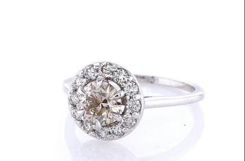 Zonder minimumprijs - Ring - 14 karaat Witgoud - 0.93ct. tw., Nieuw