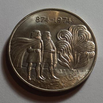 IJsland. 1000 Krónur 1974 Auf 1100 Jahre Besiedlung (Zonder