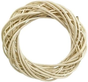 Krans Wilgentenen Naturel lichtbruin gebleekt wicker 25 cm, Nieuw