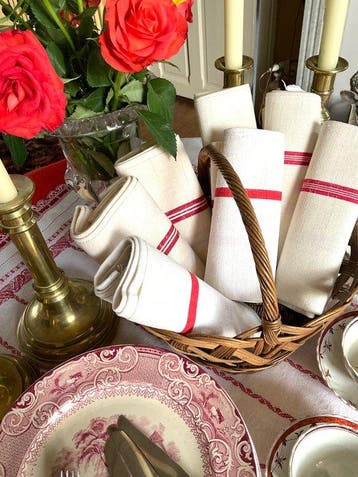 7 vroege 20e-eeuwse theedoeken - Textiel - 83 cm - 60 cm