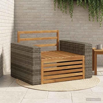 vidaXL Buiten Midden Sofa Naturel, Verzenden, Nieuw