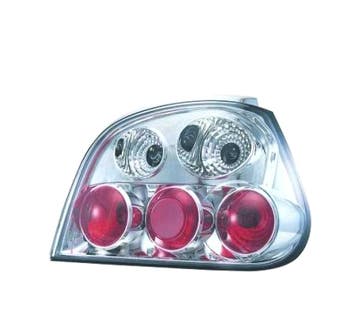 FEUX ARRIÈRE POUR RENAULT MEGANE 99-02 FOND CHROMÉ, Verzenden