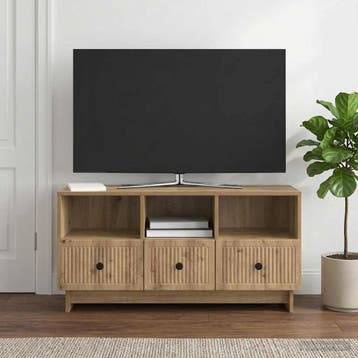 vidaXL TV Kast 102 x 34,5 x 50 cm Artisanaal eiken Bewerkt, Verzenden, Nieuw