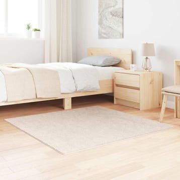 vidaXL Antislip Shaggy Tapijt Crèmekleurig 120 x 120 cm PP, Verzenden, Nieuw