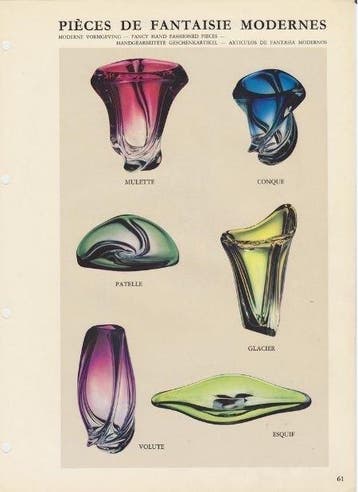 Val Saint Lambert - René Delvenne - Vase - Conque - Cristal