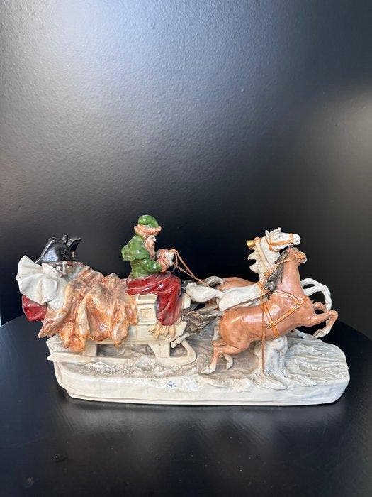 Scheibe-Alsbach - Beeldje - Napoleon’s Flight from Russia,, Antiquités & Art, Antiquités | Verre & Cristal