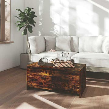 vidaXL Salontafel 90x50x41,5 cm bewerkt hout gerookt, Verzenden, Nieuw