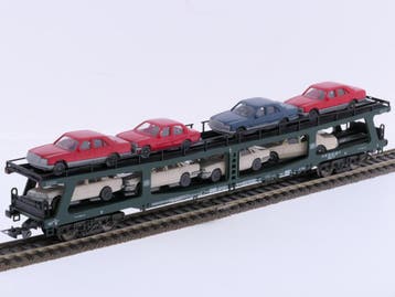 Schaal H0 Fleischmann 5284 autotransporter DDm 915 met ac..., Hobby en Vrije tijd, Modeltreinen | H0, Gebruikt, Gelijkstroom, Fleischmann