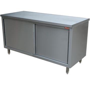 Werktafel | RVS | Schuifdeuren | 600mm Diep | 880mm Hoog, Verzenden