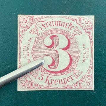 Thurn et Taxis 1852 - 3 Kreuzer avec de bonnes marges - MH -