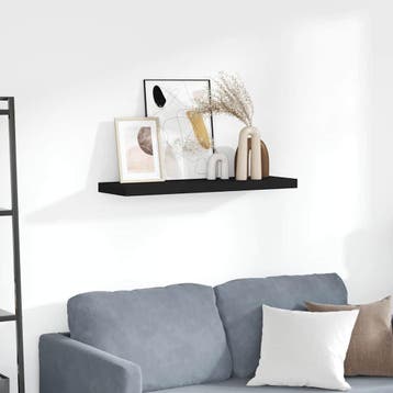 vidaXL Wandschap zwevend 80x23,5x3,8 cm MDF zwart, Verzenden, Nieuw