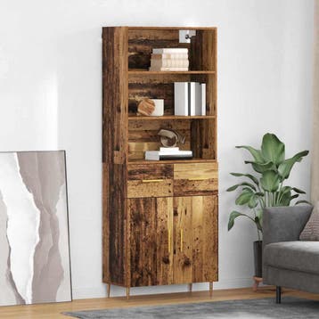 vidaXL Highboard Oudhout 69,5 x 34 x 180 cm Bewerkt hout, Huis en Inrichting, Verzenden, Nieuw