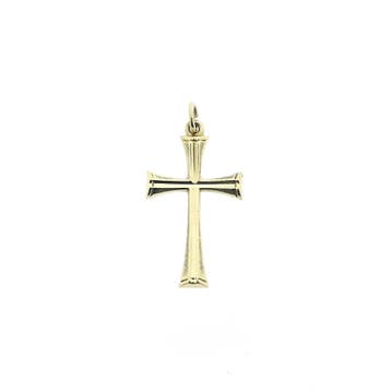Gouden hanger van een kruis (Hanger of bedel), Ophalen of Verzenden, Gebruikt, Goud, Overige merken