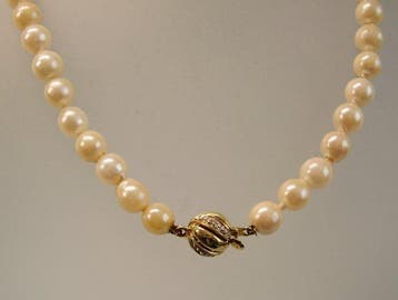 Sans prix de réserve - Collier de perles - 14 carats Or