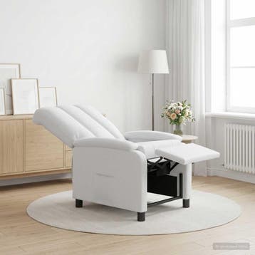 vidaXL Recliner Wit Stof, Verzenden, Nieuw