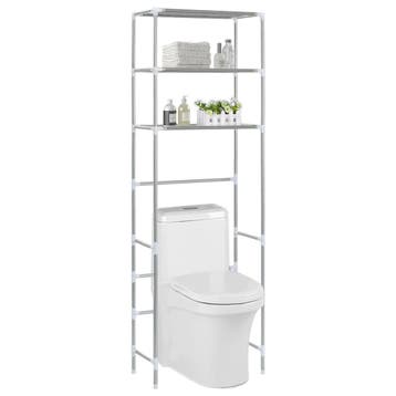 vidaXL Opbergrek voor boven toilet 3-laags 53x28x169 cm, Verzenden, Nieuw