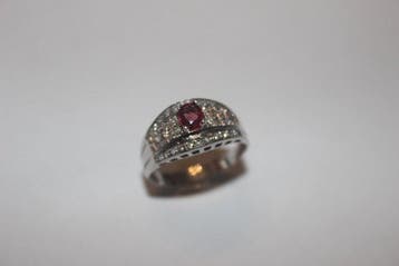 Bague - 18 carats Or blanc - Diamant