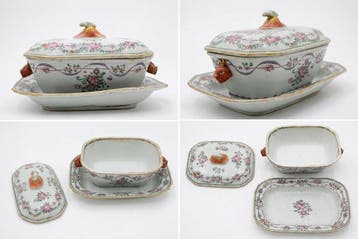 Tureen - Porselein - Soepterrine met standaard