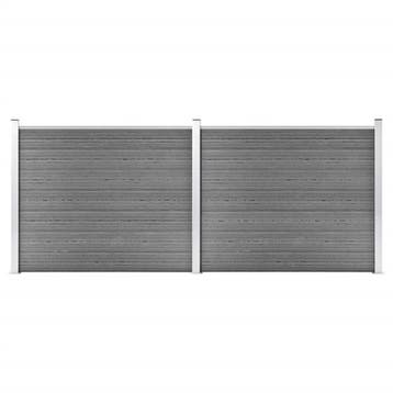 vidaXL Schuttingpanelenset 353x146 cm HKC grijs, Verzenden, Nieuw