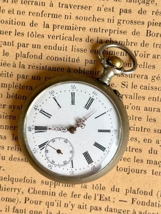 Montre de poche ancienne à remontoir – Cadran émaillé –, Handtassen en Accessoires, Horloges | Heren