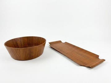 Impala - Dienblad (2) - Teak - Teak dienblad en schaal