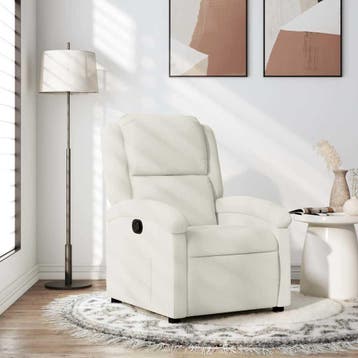 vidaXL Relaxfauteuil Crème Fluweel, Verzenden