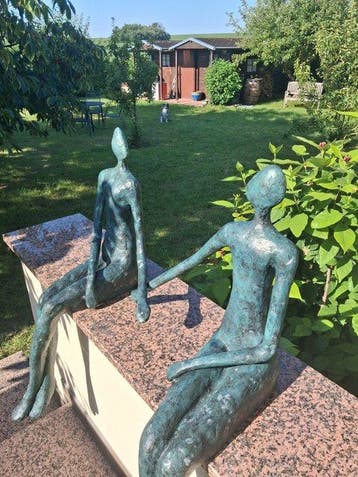 sculptuur, das paar - 100 cm - Gepatineerd brons