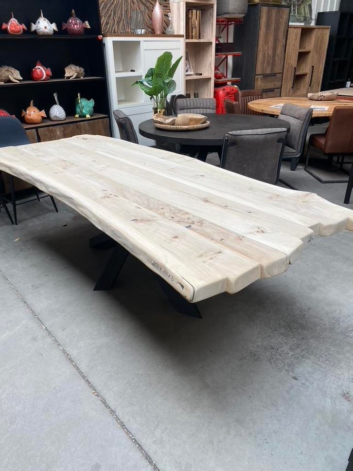 Amalia boomstamtafel (nieuw, outlet), Huis en Inrichting, Tafels | Eettafels, Nieuw, Overige houtsoorten, Metaal