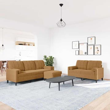 vidaXL 3-delige Loungeset met kussens en bolsters fluweel, Verzenden, Nieuw