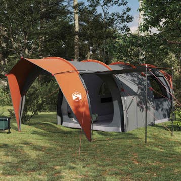 vidaXL Tunneltent 6-persoons Grijs en Oranje, Verzenden