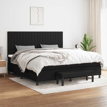 vidaXL Boxspring met matras stof zwart 200x200 cm, Verzenden, Nieuw
