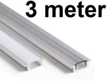 LED Profiel 3 meter - inbouw 7mm - plat model, Doe-het-zelf en Bouw, Metalen, Verzenden, Nieuw