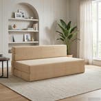 vidaXL Vouwsofa Bed Lichtgroen Grijs 203 x 152 x 15 cm, Huis en Inrichting, Verzenden, Nieuw